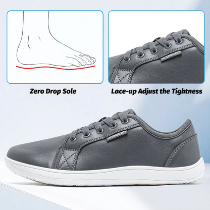 Minimalist Shoes for Men Women Wide Toe Barefoot Zero Drop Shoes Casual Artificial Leather Lightweight Walking Sneakers