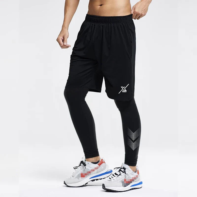 Running Shorts Men2 in 1 Quick Dry GYM Sport Shorts Fitness Jogging Workout Sweatpants Male Fitness Leggings