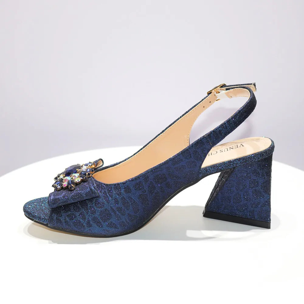 African Fashion Italian Shoes And Bag Sets For Evening Party With Stones Colorful Italian Handbags Match
