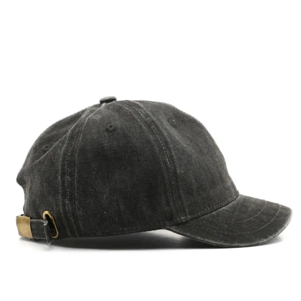 Short brim Baseball Cap Fashion Adjustable Solid Color Peaked Cap Washed Cotton Bucket Panama Cap Summer