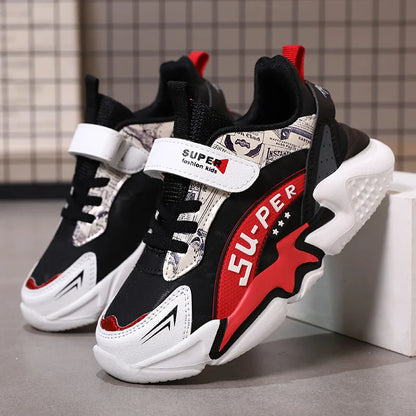 Sport Kids Sneakers Boys Casual Shoes For 5-16Years Old Children Tennis Leather Non Slip Fashion Running Shoes