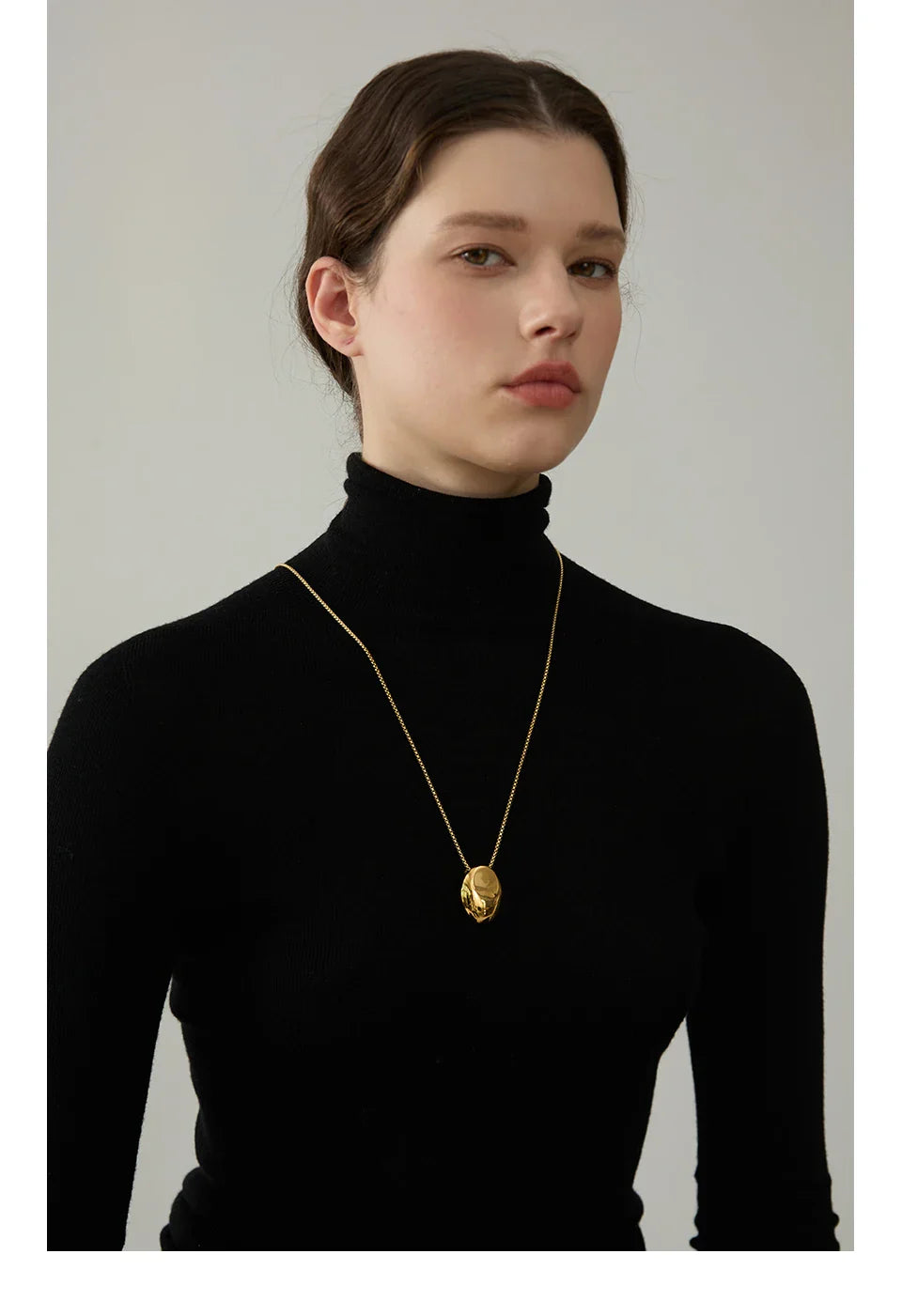 Yhpup 70cm Minimalist Long Unisex Sweater Chain Jewelry 316l Stainless Steel Oval Pendant Necklace for Men Women Waterproof