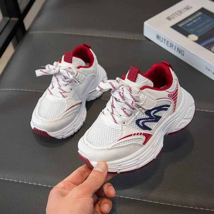 2026 Spring Autumn Children Chunky Mesh Sneakers Toddlers Boys Girls Casual Sports Shoes Patchwork School Kids Basketball Shoes
