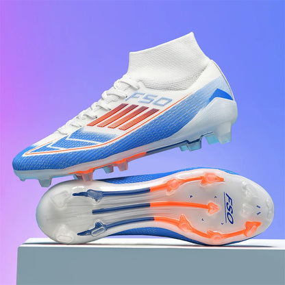 New Men Soccer Shoes Boys Breathable Sport Football Boots Outdoor Cleats Adult Long Spikes Training Non Slip Match Comfortable