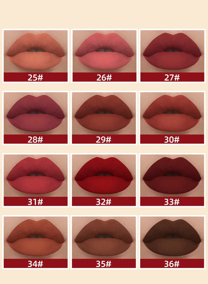 12 Colors Matte Liquid Lipstick Sets Lip Gloss Waterproof Long Lasting Sexy Red White Black Nude Lipgloss Makeup Sets