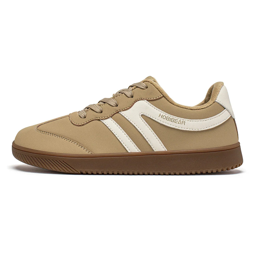 Wide Toe Shoes Unisex Artificial Leather Faux Fur Lined Sneakers Casual Retro Lace Up Shoes for Women Men