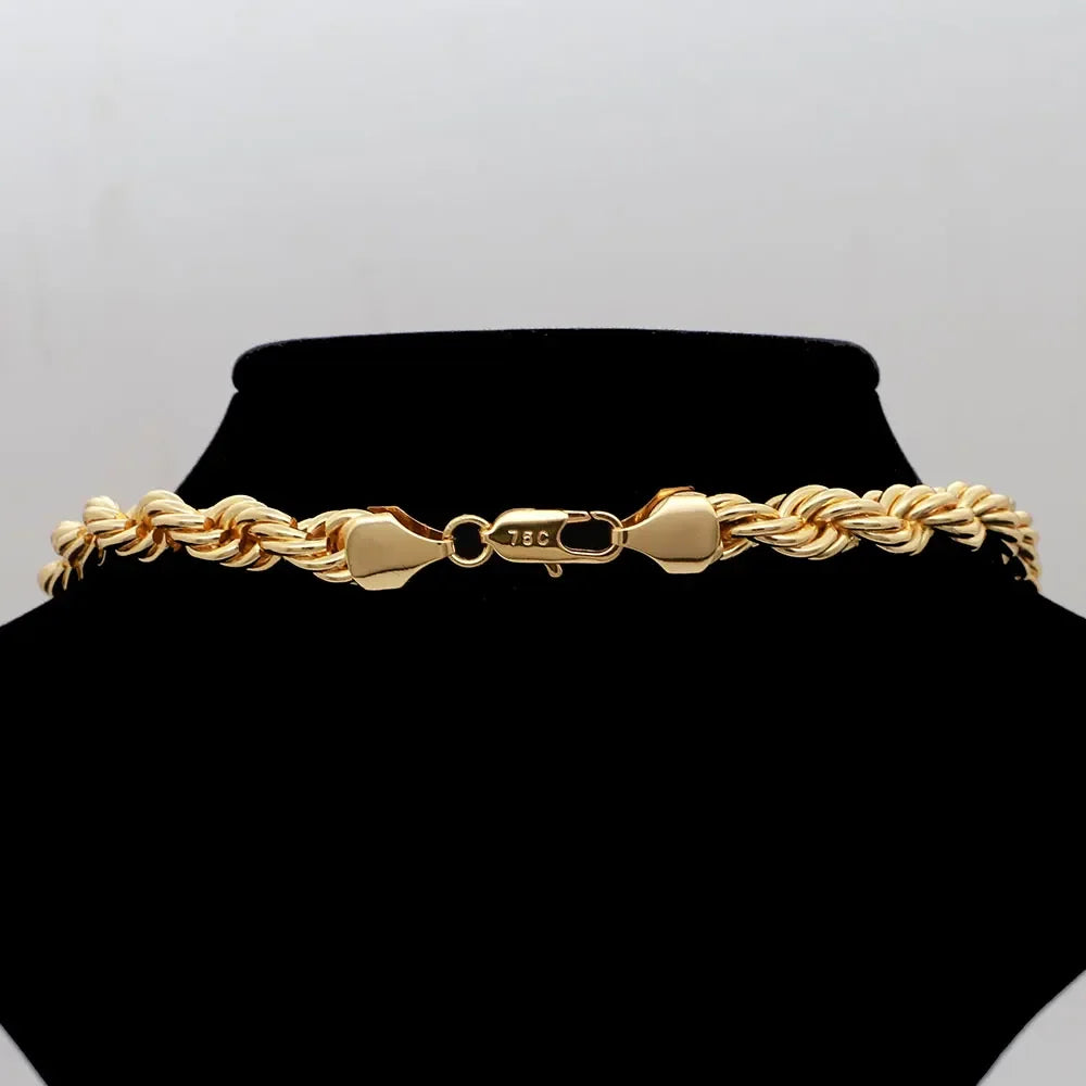 60cm 24in Punk Thick Chain Bicolor Gold-Plated Necklace For Men Women Hip Hop Luxury Copper Chain Dubai Jewelry Neck Party Gift