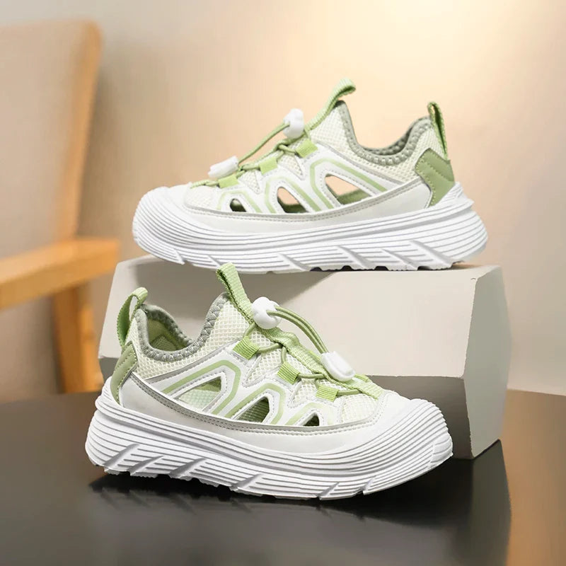 Spring and Autumn Children Sports Shoes Unisex Kids Sneakers Mesh Upper Breathable Basketball Shoes Tennis Casual Flats Footwear