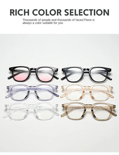 2024 New Fashion Y2K Style Glasses Frame Retro Square Glasses for Women Lady Decorative Eyeglasses Korean Powder Blusher Eyewear