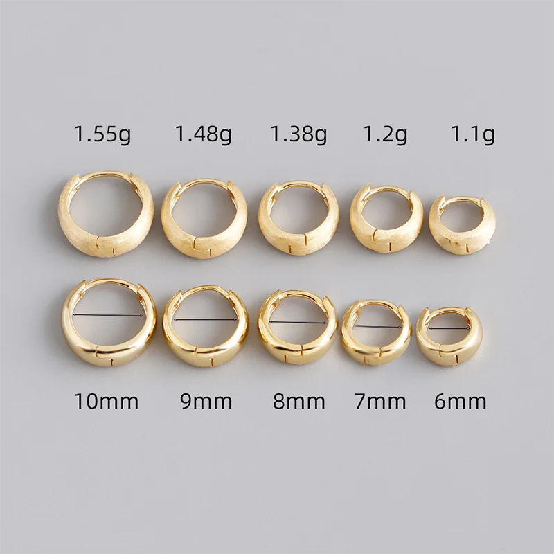 925 Sterling Silver Fine Matte Simple Wide Huggies Gothic Hoop Earrings for Women Unisex Piercing Rock Jewelry Ear Buckle