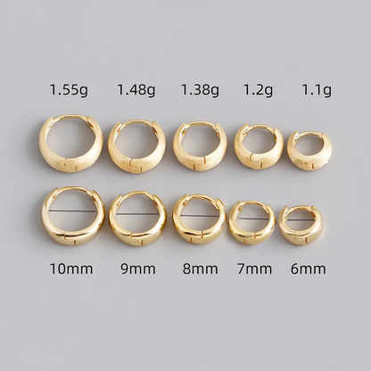 925 Sterling Silver Premium Matte Minimalism Unisex Huggies Ear Hoops Earrings for Women Gothic Piercing Men's Jewelry