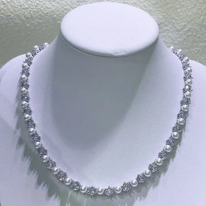 Original New Charms Pearl Necklace Earrings Bracelet Fine Jewelry Women Set Pearl Y Necklace for Women Romantic Gift