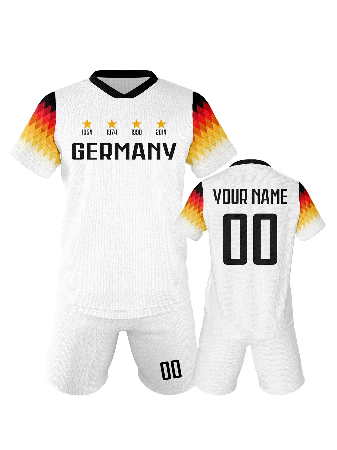 Custom Kids Soccer Jersey Germany Football Shirt with Personalized Name and Number School Team Club Training Jersey