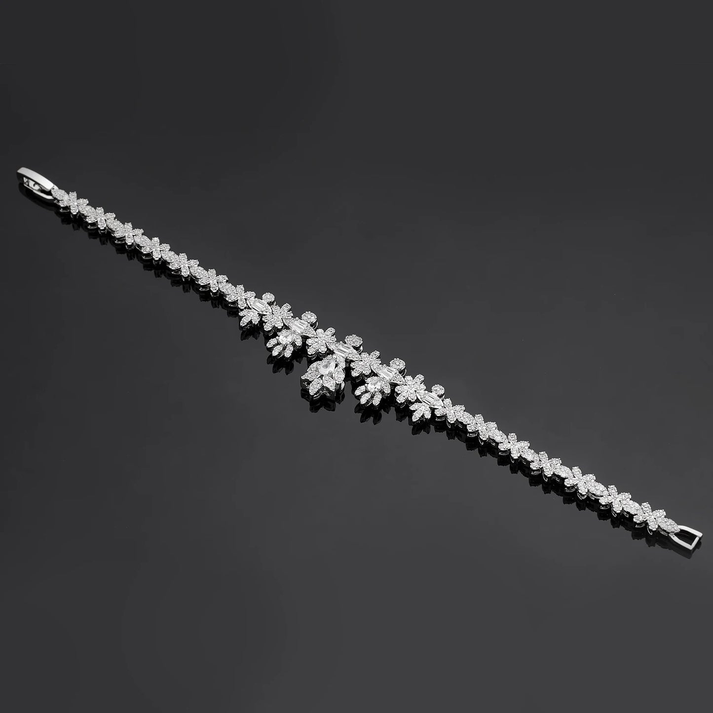 Luxury Women's Jewelry Elegant Style Bride CZ Necklace Earrings Bracelet Ring Jewelry Set&M Bride Large Wedding Jewelry Set