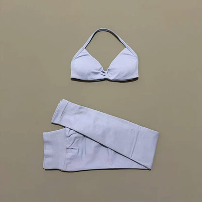 2 Pcs Seamless Yoga Sports Set for Women Resistant Backless Bra Pilates Fitness Workout Running Leggings Gym Suit