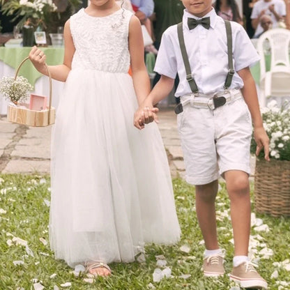 Vestido de Festa de Princesa Plus Size com Renda para Dama de Honra Bebê Crianças Vestidos de Aniversário de Casamento de Verão Roupas Infantis 2 4 6 8 10 12 14