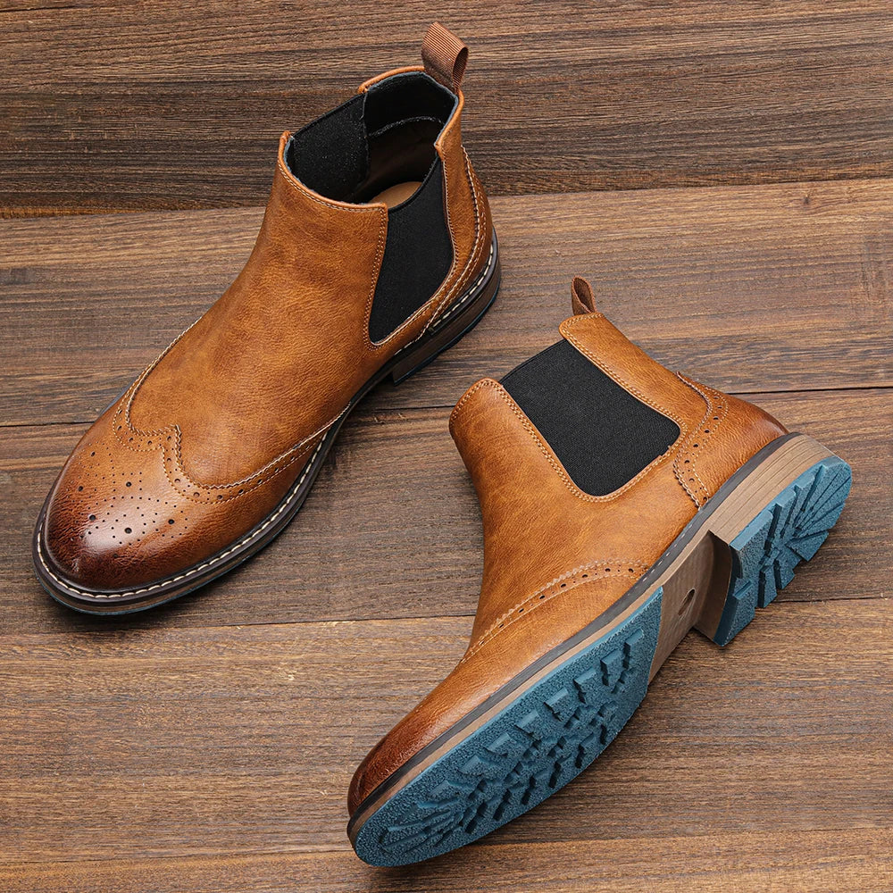 Size 8-13 Retro Men Boots 2025 Fashion Comfortable Spring Leather Boots