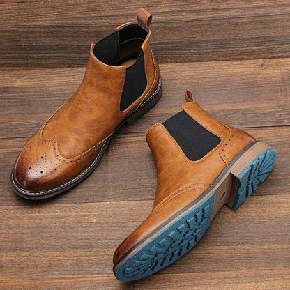Size 8-13 Retro Men Boots 2025 Fashion Comfortable Spring Leather Boots