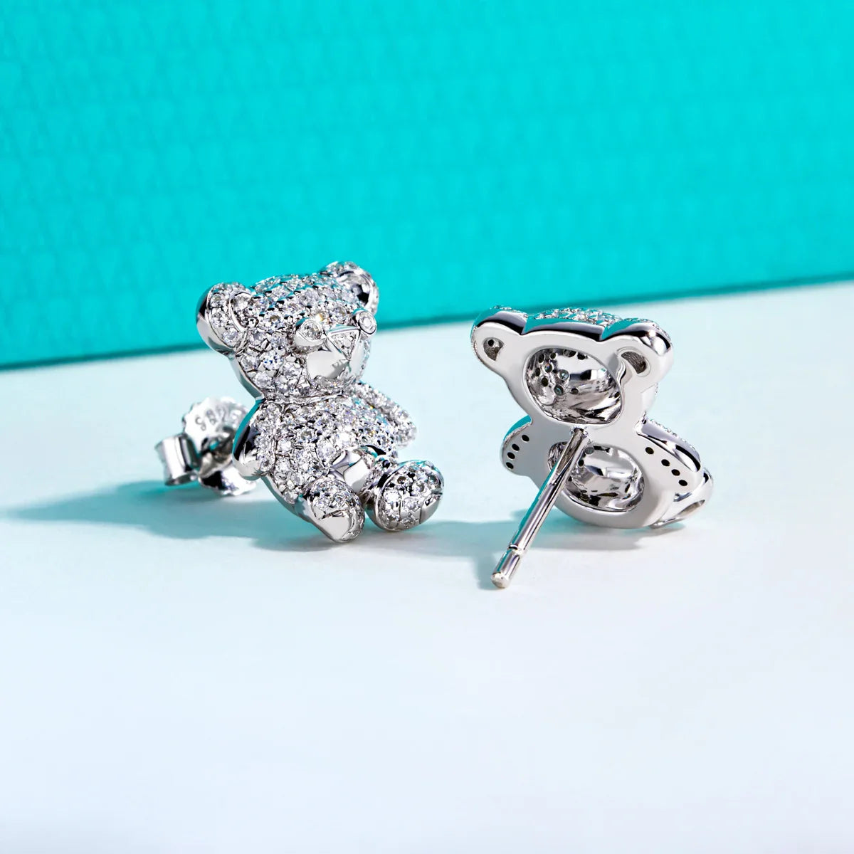 Moissanites Bear Earrings 925 Sterling Silver D Color VVS1 Moissanite Stud Earrings for Woman Jewelry Wholesale