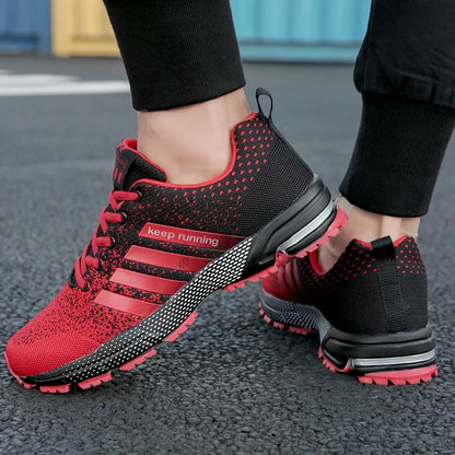 Men's and women's flying mesh surface spring summer breathable casual sports shoes flat vulcanized couple running big size48