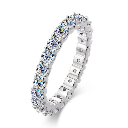 D VVS1 All Moissanite Rings for Women Man Engagement Wedding Eternity Band with GRA S925 Silver Plated 18k Gold Ring