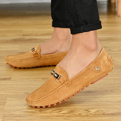 Men Fashion Luxury Leisure Leather Loafers Shoes Slip on Soft Comfortable Non-slip Driving for Men