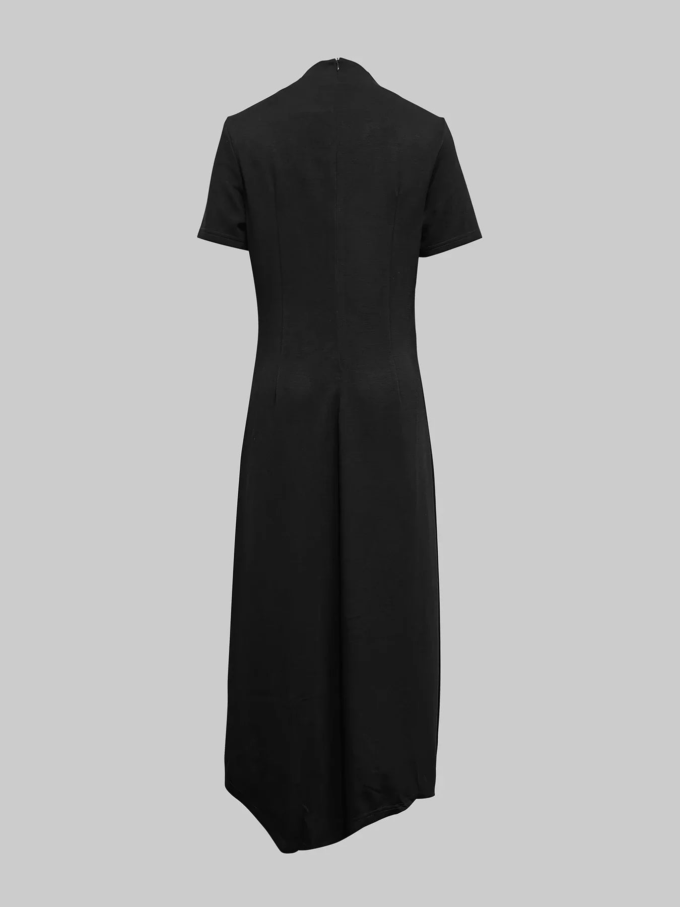 Wedding Black Dresses for Women Gold Button Clothes Asymmetrical 2025 Summer Woman Short Sleeves Party Maxi Dresses