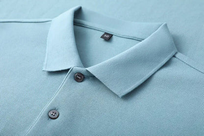 100% Cotton Polo Shirt, Four Seasons Universal  Leisure Long Sleeve, Breathable Lapels T-shirt, Perfect for Golf Sports Durable