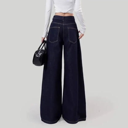 Women's Loose-Fit Jeans High-Waisted Straight-Leg Niche Draped Pants