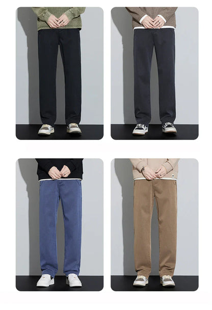 4 Colors New Straight Men's Pants Baggy Casual Lyocell Comfortable Stretch Trousers Male Wide Fashion Korean Pants Streetwear