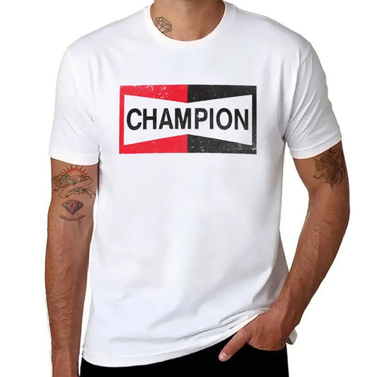 Spark Plug Retro Distressed Emblem - Cl T-Shirt Short sleeve tee new edition slim fit t shirts for men