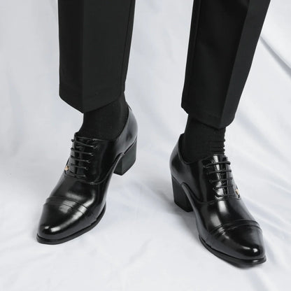 Trendy Men's Casual Black Brown Lace Up Oxford Cuban Shoes Gentleman Business Flats Dress Homecoming Footwear Zapatos Hombre