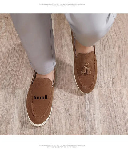 Unisex Lightweight Flat Bottom Tassel Casual Shoes Fashionable Versatile Large Size Men's Shoes Business Casual Slip-On Loafers