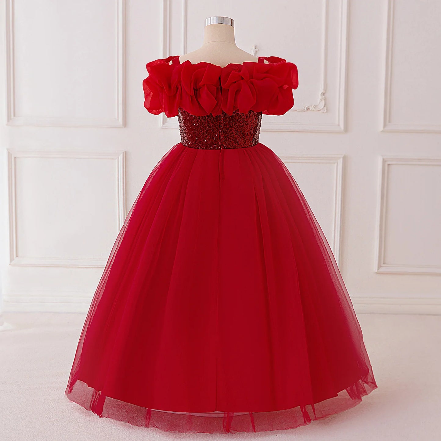 Vestido de Festa de Lantejoulas de Verão para Meninas Madrinhas Elegante Vestido de Baile Princesa para Casamento Vestido de Aniversário de Menina Roupa Infantil para Cerimônia de Formatura