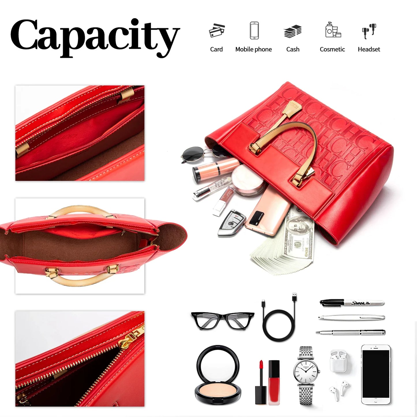 Women's Handbag 2024 New Brand Embossed Large Capacity Business Wallet