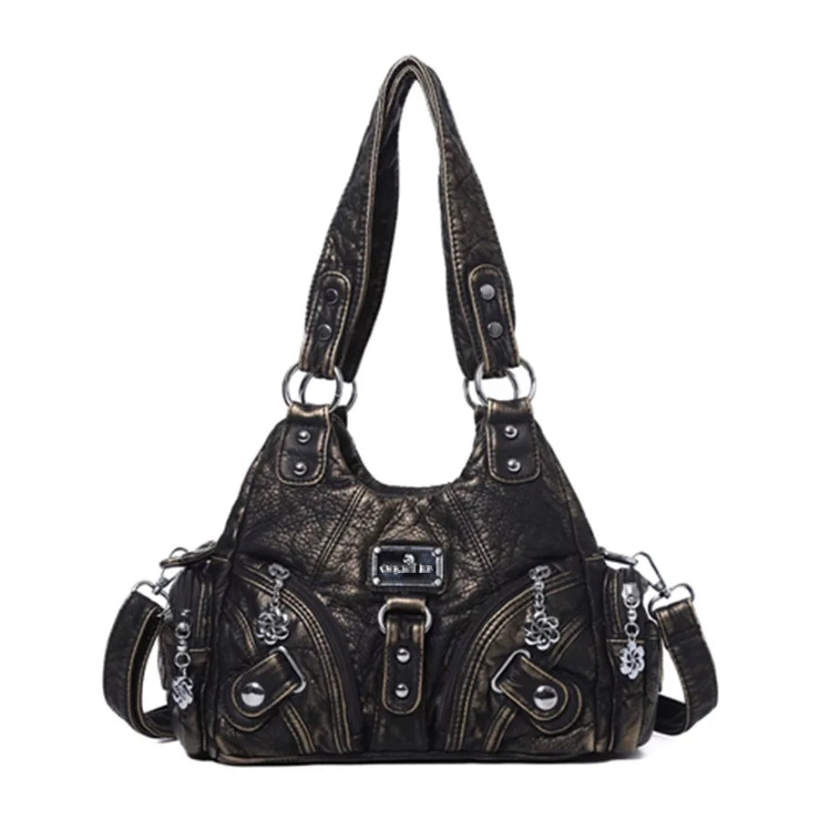 Women Handbags Soft Tote Bag Small Top-handle Fashion Satchel Multi-Pockets Leopard Shoulder Bag Hobos Phone Pack