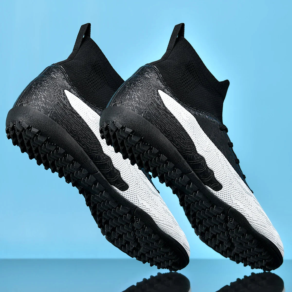 Men & Women TF Stud Football Boots, Anti-slip, Leather Material, Suitable for Student & Adult Training, Artificial & Natural Gra