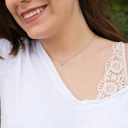 Fashion Tiny Initial Necklace Gold Silver Color Cut Letters Single Name Choker  For Women Pendant