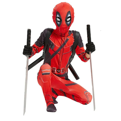 Deadpool Superheroes Child Costume Kid Halloween Cosplay Costume Deadpool Kids Suit Jumpsuit Superhero Deadpool Child Costume