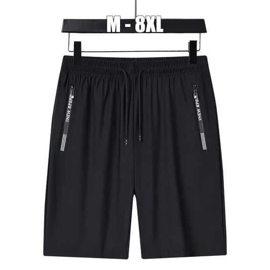 Summer Shorts Gym Fitness Men Plus Size Casual Shorts 6XL 7XL 8XL Big Size Shorts Men Ice Silk Stretchy Beach Shorts Breathable