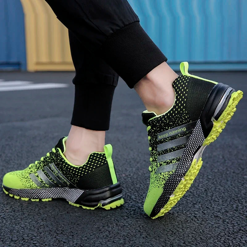 Men's and women's flying mesh surface spring summer breathable casual sports shoes flat vulcanized couple running big size48