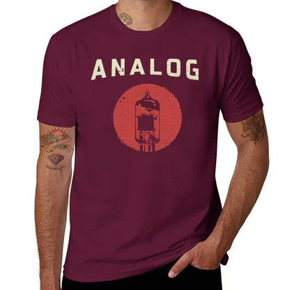 Vacuum Tube Analog Distressed Effect T-Shirt summer top graphic t shirts sweat sublime mens t shirts top quality
