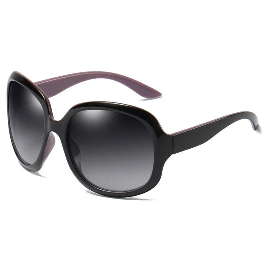 Design Elegant Polarized Oversized Round Sunglasses Women Simple Fashion Big Plastic Ladies Sun Glasses UV400