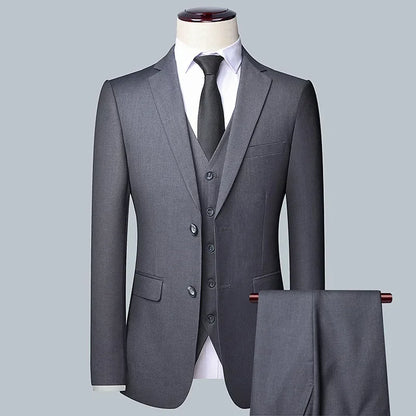 Terno Boutique Moda Masculina Negócios (Blazer + Colete + Calça) Terno Masculino Casamento Casual Profissional Formal 3 Peças M-6XL