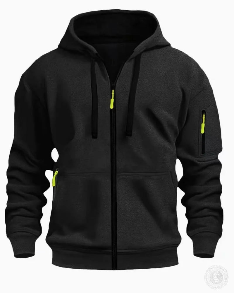 Casual top men's 2024 autumn and winter sportswear solid color men's top - fashionable sports solid color hoodie