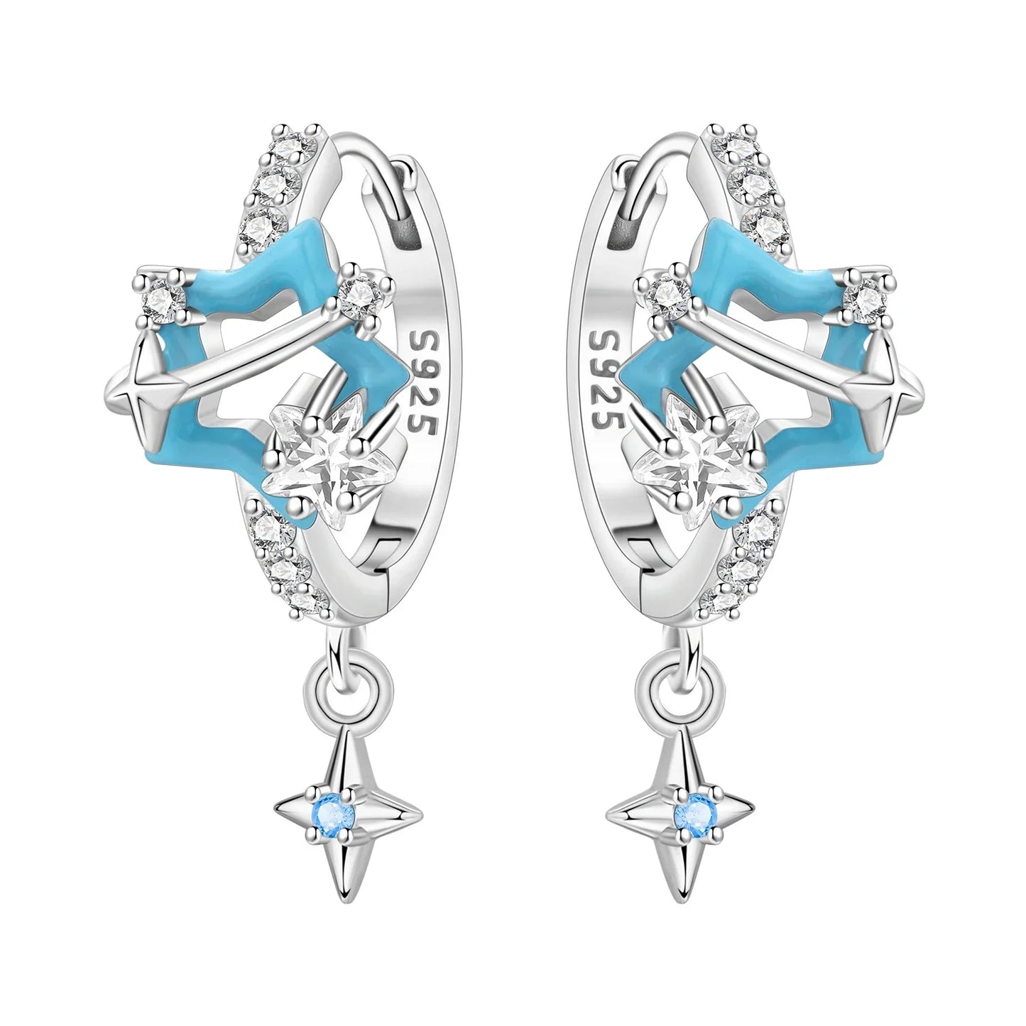 925 Sterling Silver Multi Layer Starry Tassel Drop Earrings Women Earrings Charm Trend Versatile Party Jewelry Gifts