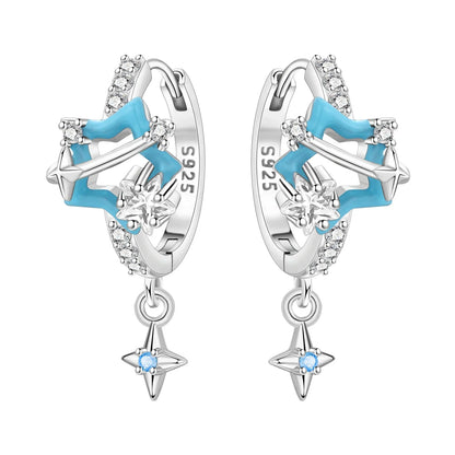 925 Sterling Silver Multi Layer Starry Tassel Drop Earrings Women Earrings Charm Trend Versatile Party Jewelry Gifts