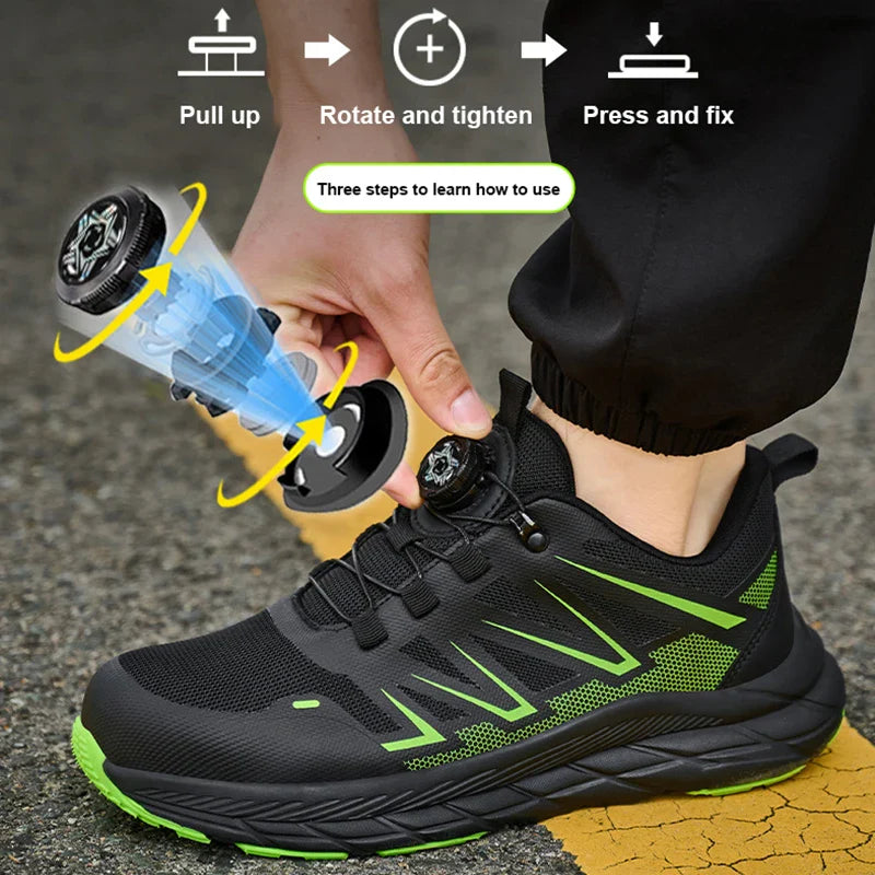 Safety Shoes Man Lightweight Steel Toe Shoes for Men Women Comfort Breathable Safety Shoes Man Indestructible Work Shoes Men ﻿