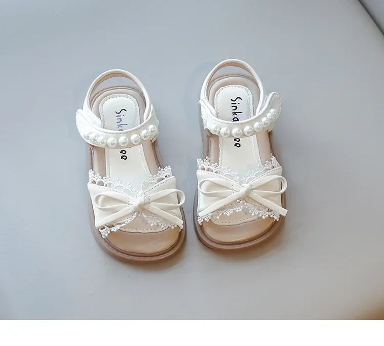 Kids Summer Beach Shoes Bow New Classmate Baby Soft Sole Fashion Girls Sandals Non-slip Princess Shoes Size 25-30