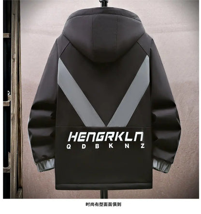 Winter Tracksuit Men Warm Sports Printed Thick Suit Mens Casual Hooded jacket+Pants Sweatsuit Male 2 Piece Sportswear
